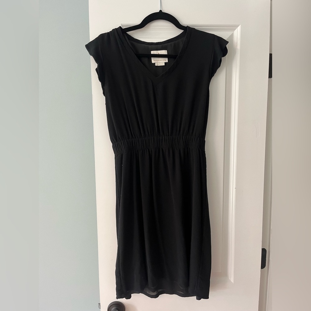 Kate Spade flutter sleeve black dress